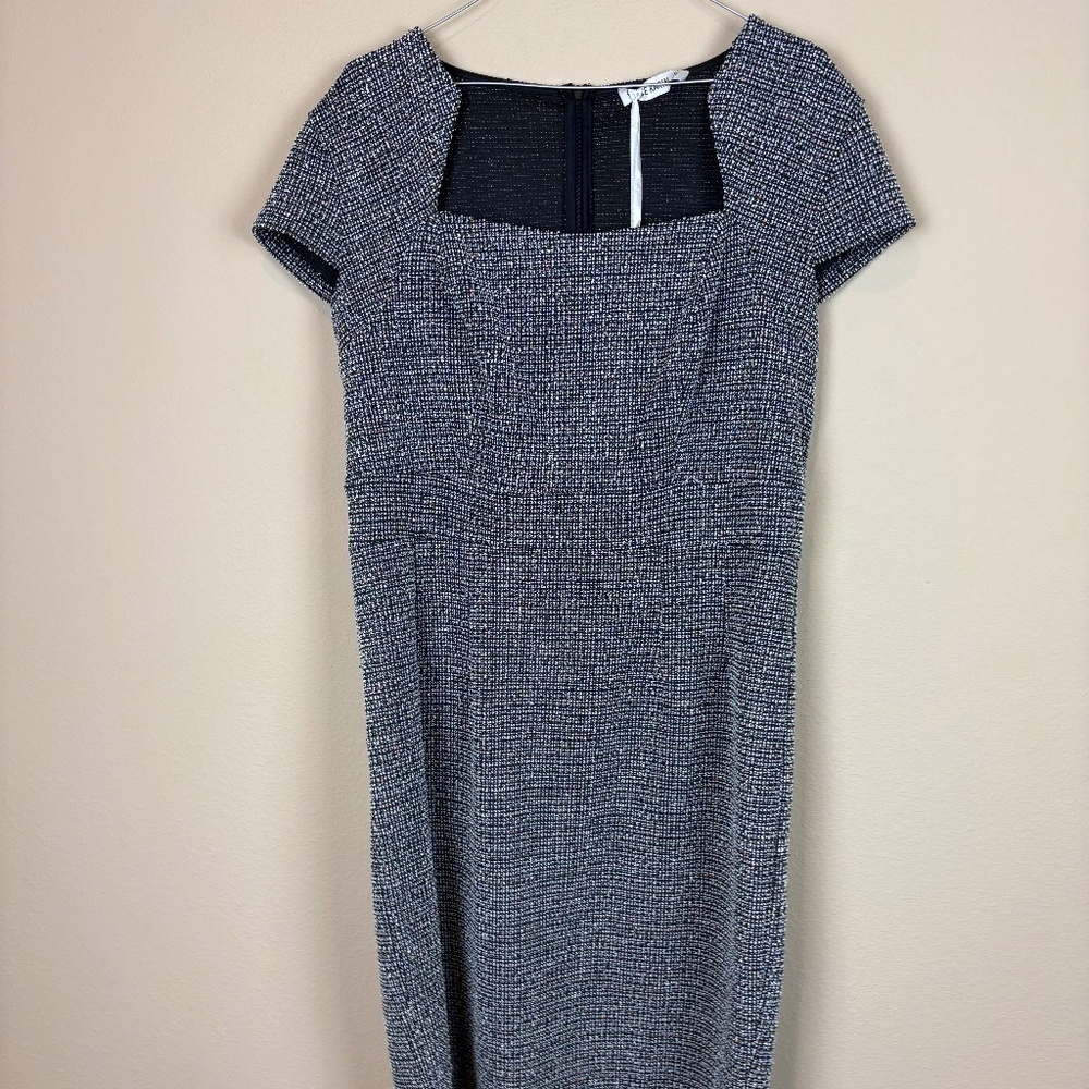 NWT Grace Karin Black/White Metallic Textured & Multicolor Shimmer Accents Dress